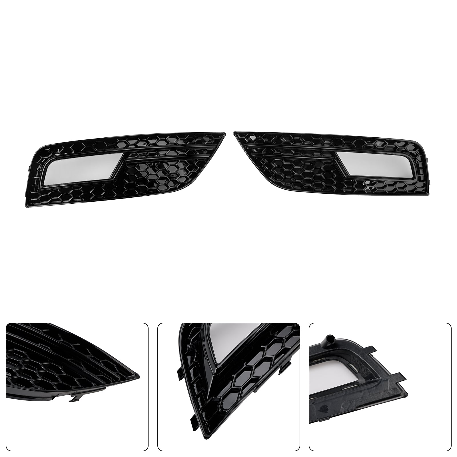 2013-2016 Audi A4 B8.5 Rejilla de luz antiniebla tipo panal parachoques delantero cubierta inferior parrilla negra 8K0807681K 8K0807682K