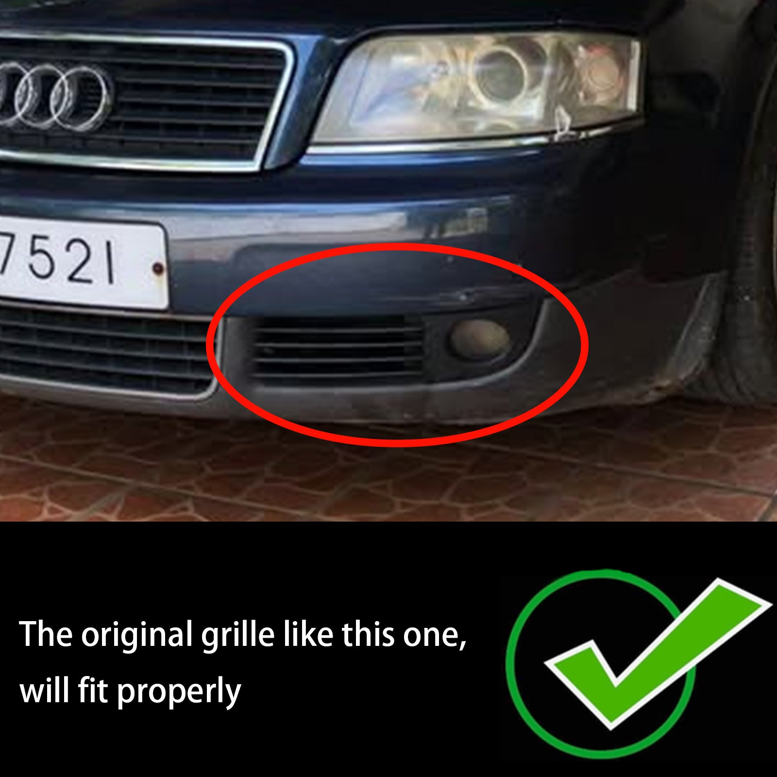 Audi A6 C5 1998-2001 2PCS Griglia paraurti anteriore inferiore Fendinebbia Griglia di copertura - 0