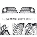 2011-2014 Audi TT MK2 S-Line/TTS Paraurti anteriore a nido d'ape Griglia fendinebbia Copertura inferiore nera-9
