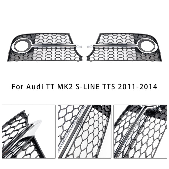 2011-2014 Audi TT MK2 S-Line/TTS Paraurti anteriore a nido d'ape Griglia fendinebbia Copertura inferiore nera