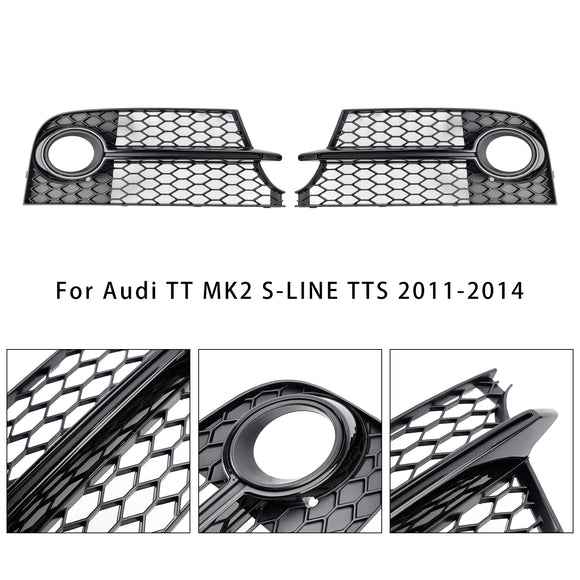 2011-2014 Audi TT MK2 S-Line/TTS Paraurti anteriore a nido d'ape Griglia fendinebbia Copertura inferiore nera