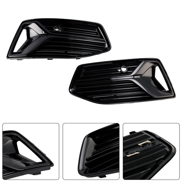 2018-2024 Audi A6 Standard C8 2PCS Frontstoßstange Unterer Grill Nebelscheinwerferabdeckung Schwarzer Grill