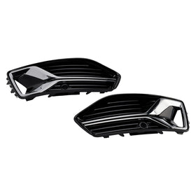 2018-2024 Audi A6 Standard C8 2PCS Paraurti anteriore Griglia inferiore Copertura fendinebbia Griglia nera