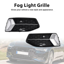 2018-2024 Audi A6 Standard C8 2PCS Frontstoßstange Unterer Grill Nebelscheinwerferabdeckung Schwarzer Grill-17