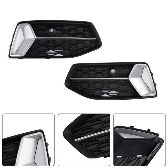 2018-2024 Audi A6 Standard C8 2PCS Frontstoßstange Unterer Grill Nebelscheinwerferabdeckung Schwarzer Grill