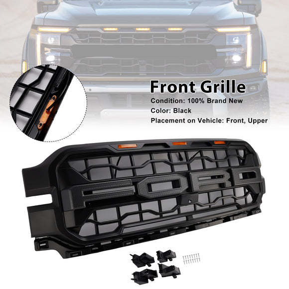 Ford F150 2024-2026 Front Grill Raptor Style Front Bumper Replacement Black Grille