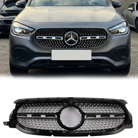 Mercedes-Benz GLA Class H247 GLA180/200/220/250 2020-2023 Front Grill Upper Bumper Diamond Chrome Grille