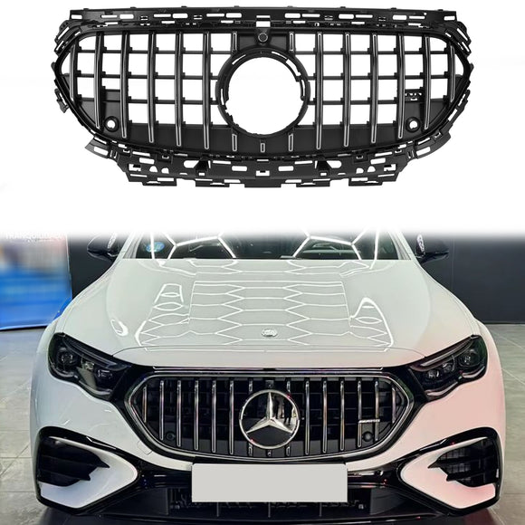Mercedes-Benz Classe E 2024-2025 W214 Calandre de pare-chocs avant style GTR S214 X214, grille noire de remplacement