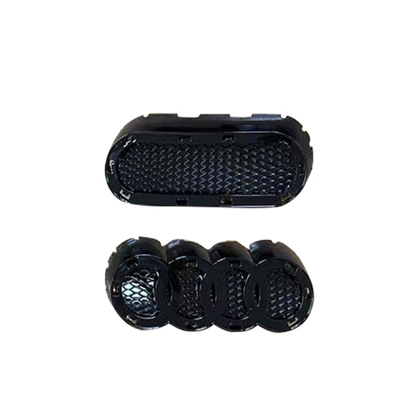 Parrilla estilo RS4 para Audi A4 B8.5 Allroad 2013-2016, rejilla negra para parachoques delantero con emblema de anillo