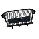 Parrilla estilo RS4 para Audi A4 B8.5 Allroad 2013-2016, rejilla negra para parachoques delantero con emblema de anillo-6