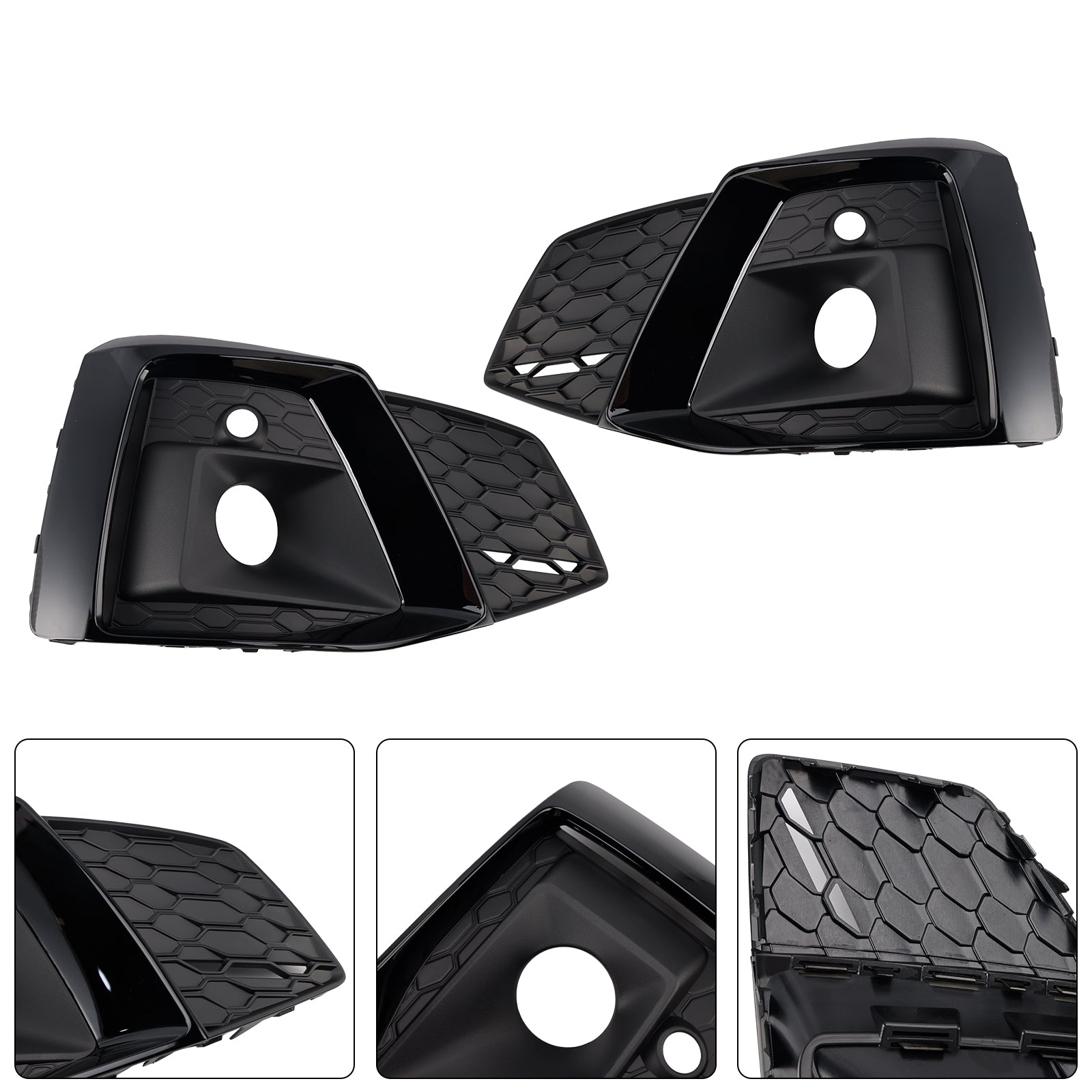 2020-2023 Audi A5 SLine / S5 Honeycomb Fog Light Grille 2PCS Front Bumper Lower Cover Black Grille 8W6807682T3Q7