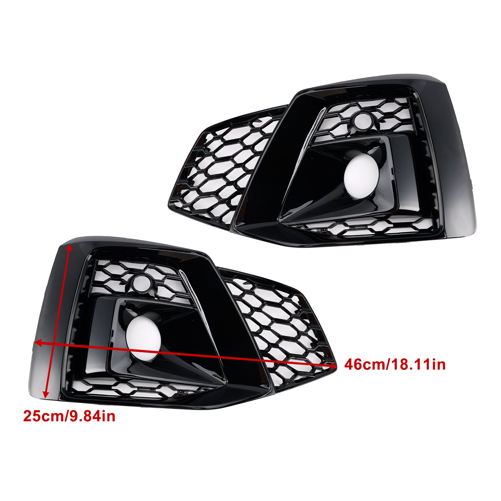2020-2023 Audi A5 SLine / S5 Honeycomb Fog Light Grille 2PCS Front Bumper Lower Cover Black Grille 8W6807682T3Q7