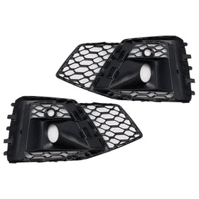 Grille de feux antibrouillard en nid d'abeille pour Audi A5 S-Line/S5 (2020-2023), cache inférieur de pare-chocs avant, grille noire 8 piècesW6807682T3Q7 - 0