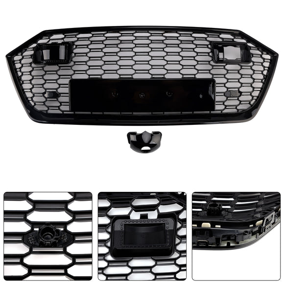 2019-2024 Audi A7 / A7 Sline / S7 C8 RS Style Grille Honeycomb Black Front Bumper Grill W/ ACC