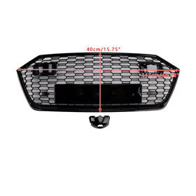 Audi A7/A7 Sline/S7 C8 2019-2024 Grade dianteira em favo de mel RS7 estilo preto brilhante grade de malha do radiador superior - 0