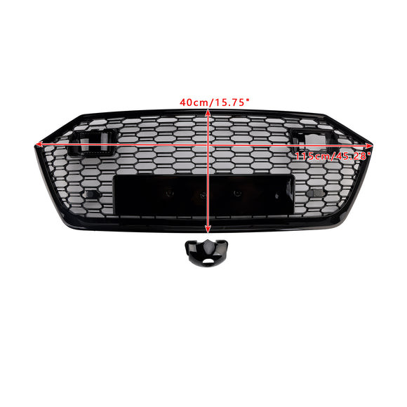 2019-2024 Audi A7 / A7 Sline / S7 C8 RS Style Grille Honeycomb Black Front Bumper Grill W/ ACC