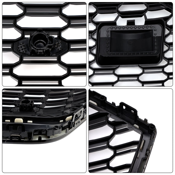 Griglia paraurti anteriore nera a nido d'ape Audi A7/A7 Sline/S7 C8 RS Style 2019-2024 con ACC & Emblema dell'anello