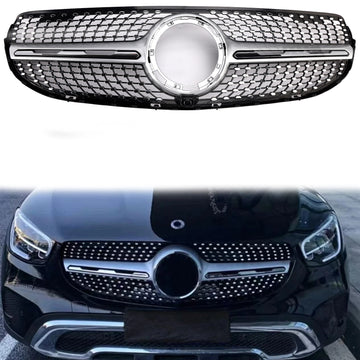 2020-2022 Mercedes-Benz X253 GLC250 GLC300 Diamond Grill Pare-chocs avant Chrome Grille de remplacement
