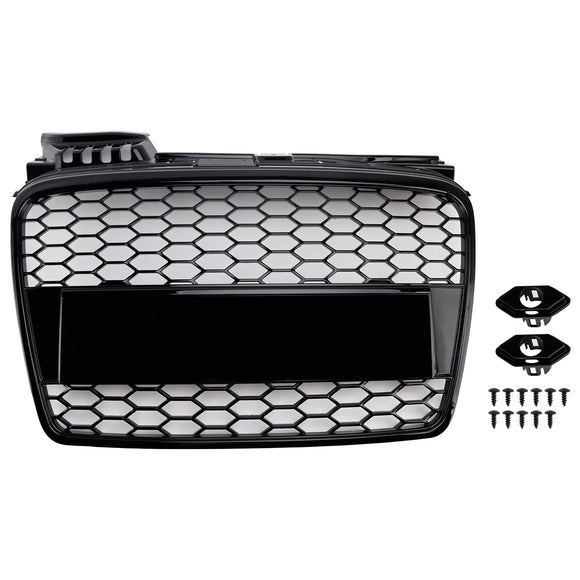 Audi A4 B7 2005-2008 RS Style Front Grille Upper Bumper Honeycomb Mesh Black Grill