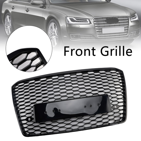 2015-2017 Audi A8 S8 RS estilo grade de favo de mel pára-choque dianteiro grade preta com emblema de anel