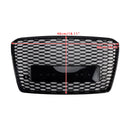 2015-2017 Audi A8 S8 RS estilo grade de favo de mel pára-choque dianteiro grade preta com emblema de anel-2