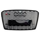 2015-2017 Audi A8 S8 RS Style calandre en nid d'abeille pare-chocs avant calandre noire avec emblème d'anneau-1