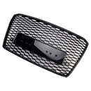 2015-2017 Audi A8 S8 RS estilo grade de favo de mel pára-choque dianteiro grade preta com emblema de anel-8