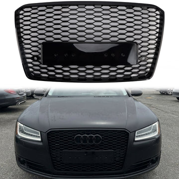 Griglia sostitutiva nera per paraurti anteriore con griglia a nido d'ape stile Audi A8/S8 RS 2015-2017