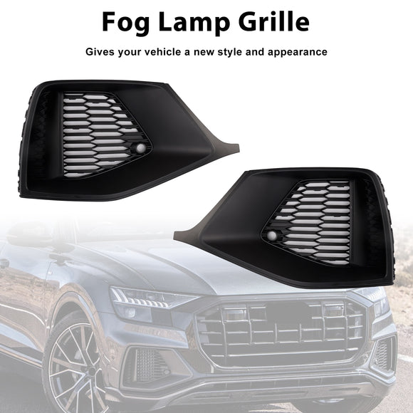 Audi Q8 S-Line/SQ8 2018-2023 2 STUKS Voorbumper Ondergrill Mistlampgrill Zwarte afdekking