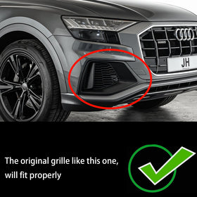Audi Q8 S-Line/SQ8 2018-2023 2 PCS pára-choque dianteiro grade inferior luz de nevoeiro tampa preta - 0
