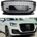 Rejilla estilo panal RSQ2 Quattro para Audi Q2/Q2 S Line/SQ2 2016-2020, parachoques delantero, parrilla de repuesto negra brillante-3
