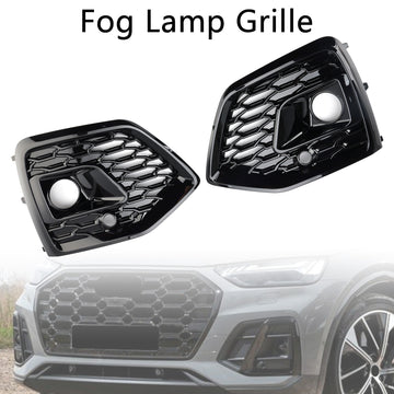 2021-2025 Audi Q5 S Line/SQ5 Honingraat Mistlamp Grille Voorbumper Onderste Grill Zwarte Cover - 0