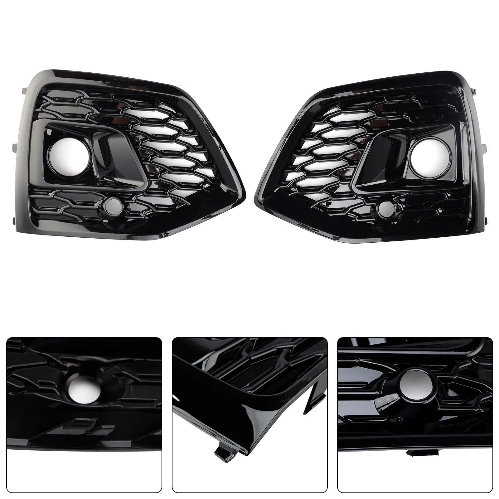 2021-2025 Audi Q5 Sline/ SQ5 Rejilla de luz antiniebla tipo panal parachoques delantero parrilla inferior cubierta negra