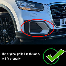 2016-2020 Audi Q2 Standard 2PCS Front Bumper Lower Grille Fog Light Black Grill Cover 81A807681G 81A807682G - 0
