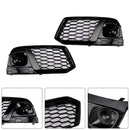 2018-2021 Audi Q5 Black Honeycomb Fog Light Grille Front Bumper Lower Grill Cover W/ ACC Hole-6
