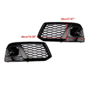 2018-2021 Audi Q5 Black Honeycomb Fog Light Grille Front Bumper Lower Grill Cover W/ ACC Hole-3