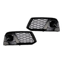 2018-2021 Audi Q5 Black Honeycomb Fog Light Grille Front Bumper Lower Grill Cover W/ ACC Hole-1