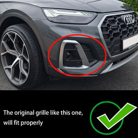 Audi Q5 S Line/SQ5 2021-2025 Tampa preta da grade do farol de neblina dianteiro - 0