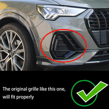 2019-2022 Audi Q3 Sline Griglia Inferiore 2PCS Nero Paraurti Anteriore Fendinebbia Copertura Della Griglia - 0