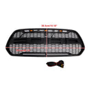 Ford Transit 150 250 350 350H 2015-2019 Grade dianteira Raptor Grade preta em formato de favo de mel com LED-3