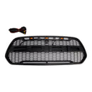 Ford Transit 150 250 350 350H 2015-2019 Grade dianteira Raptor Grade preta em formato de favo de mel com LED-1