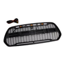 Ford Transit 150 250 350 350H 2015-2019 Grade dianteira Raptor Grade preta em formato de favo de mel com LED-12