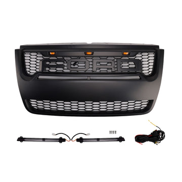 Grade dianteira preta da substituição do amortecedor dianteiro da grade do estilo do raptor de Ford Explorer 2006-2010 com luz do diodo emissor de luz