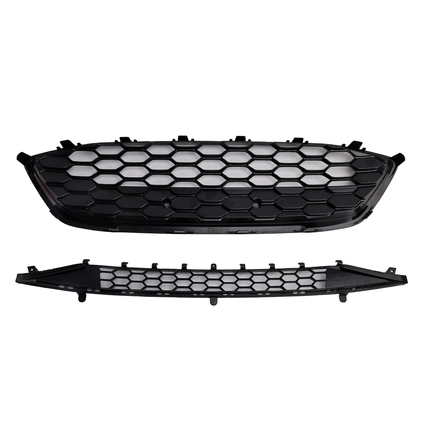 2018-2021 Ford Focus MK4 ST Style Black Grill Honeycomb Front Bumper Grill Lower Grill Set