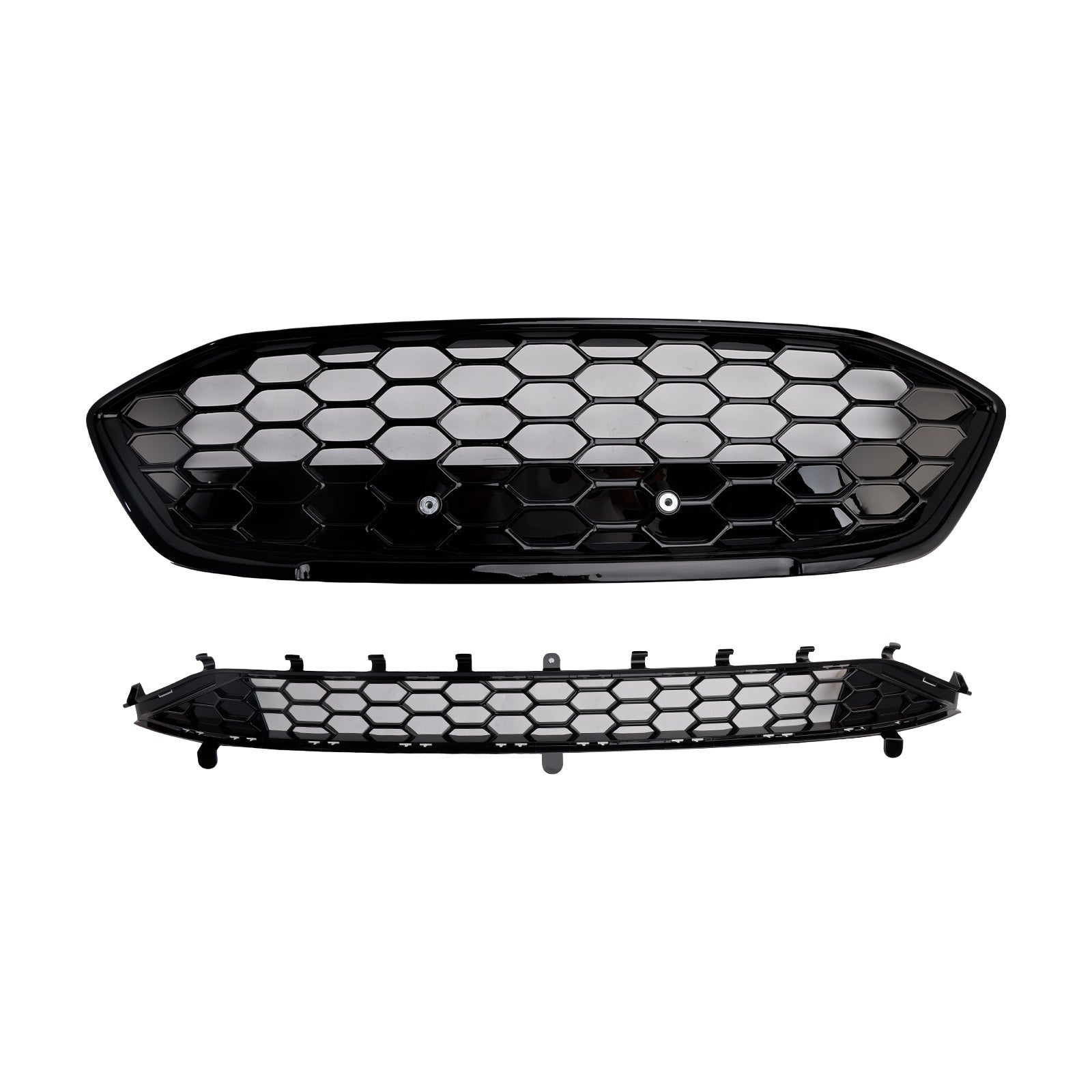 2018-2021 Ford Focus MK4 ST Style Black Grill Honeycomb Front Bumper Grill Lower Grill Set