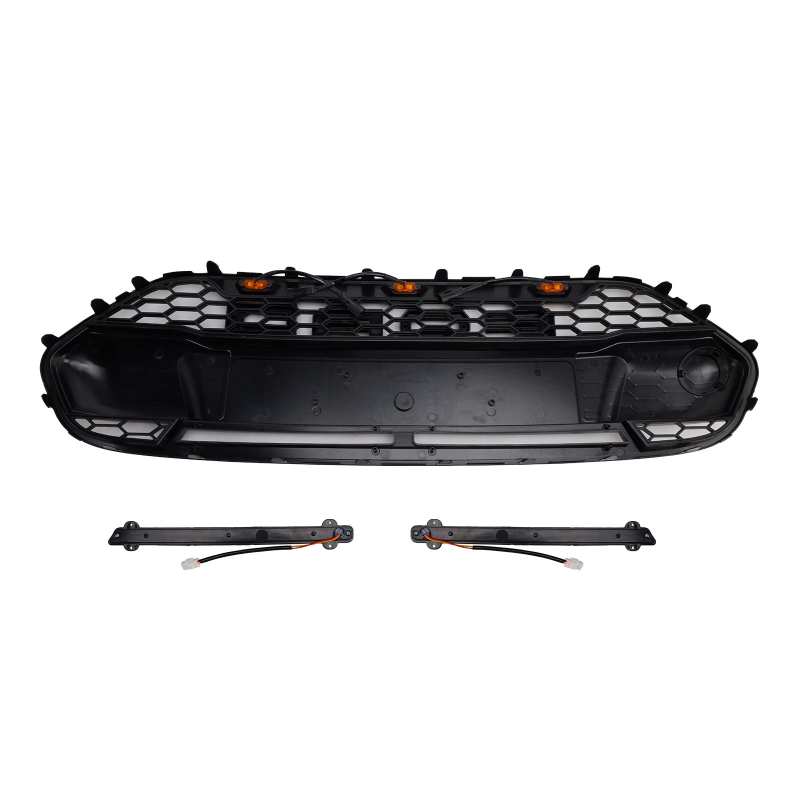 2014-2018 Ford Transit Connect Raptor Style Grill Front Bumper Black Grille W/ LED Light & Letter