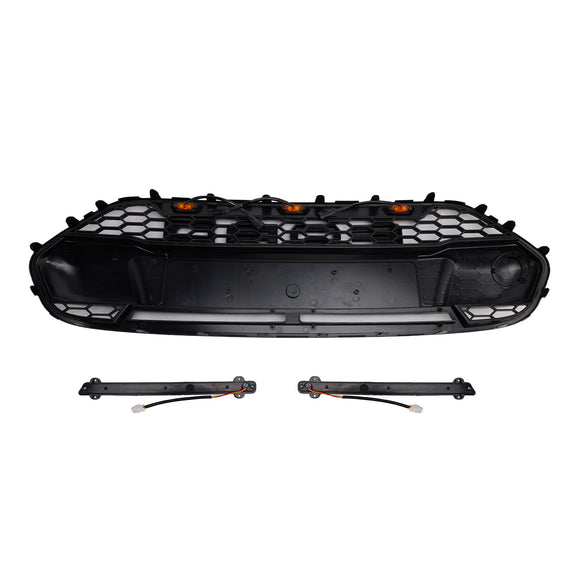 Calandre noire avec éclairage LED pour pare-chocs avant Ford Transit Connect Raptor 2014-2018 & Lettre