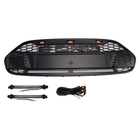 2014–2018 Ford Transit Connect Raptor Style Frontstoßstange Schwarzer Kühlergrill mit LED-Leuchte & Brief