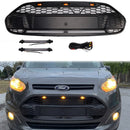 2014-2018 Ford Transit Connect Raptor Style Grill pára-choque dianteiro grade preta com luz LED  &  FORD Letter-3