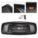 Dodge RAM 1500 2002–2005 Frontgrill Rebel Style Ersatz für obere Stoßstange, schwarzer Kühlergrill mit LED & RAM-Buchstabe-4